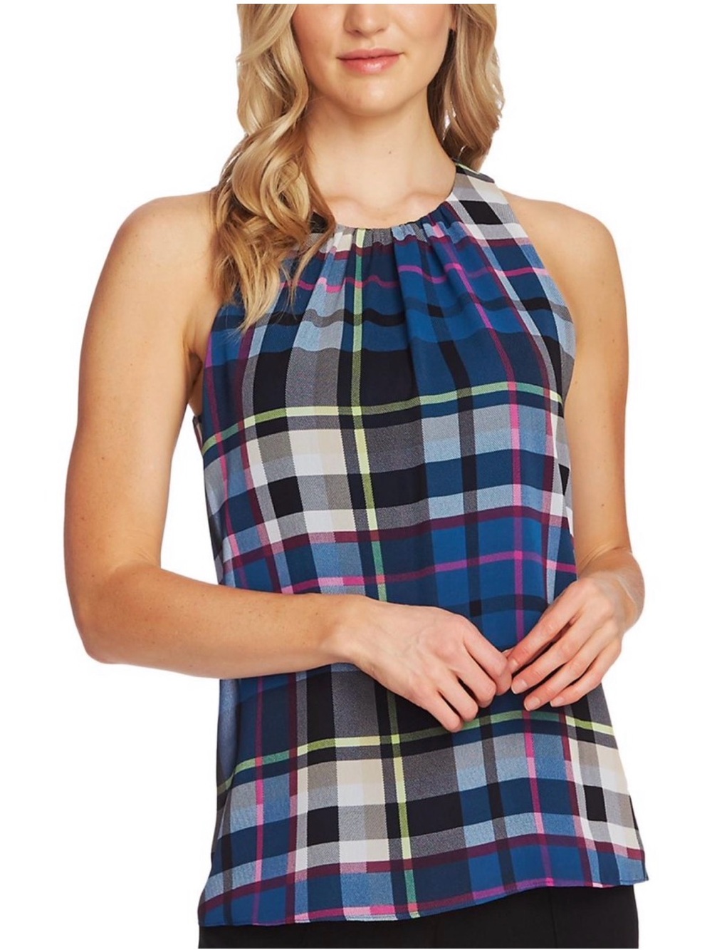 NWT Vince Camuto - Women’s Plaid Swing Tank Top Blouse